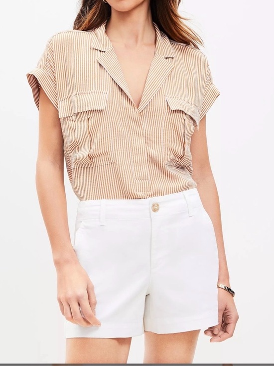 LOFT Pants - LOFT White Twill Shorts Size 2 NWT 4” Inseam Summer Classic Clean Look 🤍